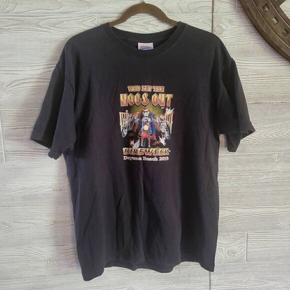 Bike Week Daytona Beach 2010 T Shirt Mens SZ M Motorcycle Biker Hanes Hogs - Picture 2 of 4